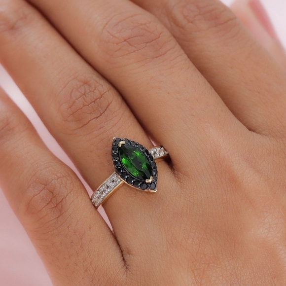 NEW Natural Chrome Diopside & Multi Gemstone Ring Size 9 - Picture 7 of 16